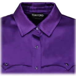 Tom Ford - Purple Satin Western Style Shirt - Tom Ford Exclusive Luxury Collection - Avvenice