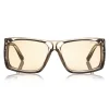Tom Ford - Rizzo Sunglasses - Square Acetate Sunglasses - FT0730 - Grey - Tom Ford Eyewear - Avvenice
