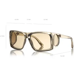 Tom Ford - Rizzo Sunglasses - Square Acetate Sunglasses - FT0730 - Grey - Tom Ford Eyewear - Avvenice