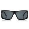 Tom Ford - Rizzo Sunglasses - Square Acetate Sunglasses - FT0730 - Black - Tom Ford Eyewear - Avvenice