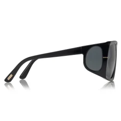 Tom Ford - Rizzo Sunglasses - Square Acetate Sunglasses - FT0730 - Black - Tom Ford Eyewear - Avvenice