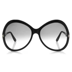 Tom Ford - Rose Sunglasses - Oval Acetate Sunglasses - Black - FT0765 - Sunglasses - Tom Ford Eyewear - Avvenice