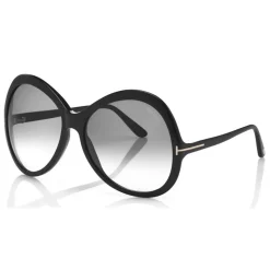 Tom Ford - Rose Sunglasses - Oval Acetate Sunglasses - Black - FT0765 - Sunglasses - Tom Ford Eyewear - Avvenice