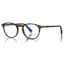 Tom Ford - Round Optical Sunglasses - Dark Havana - FT5583-B - Optical Glasses - Tom Ford Eyewear - Avvenice