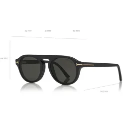 Tom Ford - Round Opticals Sunglasses - Round Optical Sunglasses - Matte Black - FT5533-B - Sunglasses - Tom Ford Eyewear - Avvenice