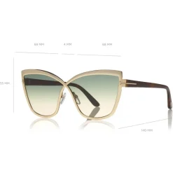 Tom Ford - Sandrine Sunglasses - Butterfly Acetate and Metal Sunglasses - Rose Gold - FT0715 - Sunglasses - Tom Ford Eyewear - Avvenice