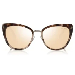 Tom Ford - Simona Sunglasses - Cat-Eye Acetate Sunglasses - Dark Havana Silver - FT0717 - Sunglasses - Tom Ford Eyewear - Avvenice