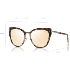 Tom Ford - Simona Sunglasses - Cat-Eye Acetate Sunglasses - Dark Havana Silver - FT0717 - Sunglasses - Tom Ford Eyewear - Avvenice