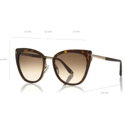 Tom Ford - Simona Sunglasses - Cat-Eye Acetate Sunglasses - Dark Havana - FT0717 - Sunglasses - Tom Ford Eyewear - Avvenice