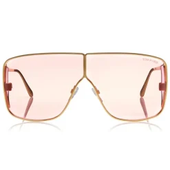 Tom Ford - Spector Sunglasses - Oversize Rectangular Acetate Sunglasses - FT0708 - Pink - Tom Ford Eyewear - Avvenice