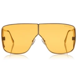 Tom Ford - Spector Sunglasses - Oversize Rectangular Acetate Sunglasses - FT0708 - Gold - Tom Ford Eyewear - Avvenice