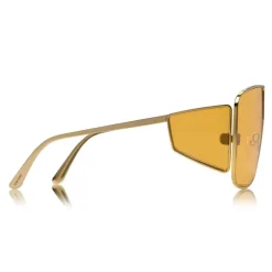 Tom Ford - Spector Sunglasses - Oversize Rectangular Acetate Sunglasses - FT0708 - Gold - Tom Ford Eyewear - Avvenice
