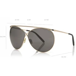 Tom Ford - Stevie Sunglasses - Round Metal Sunglasses - Shiny Rose Gold - FT0761 - Sunglasses - Tom Ford Eyewear - Avvenice