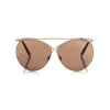 Tom Ford - Stevie Sunglasses - Round Metal Sunglasses - Gold - FT0761 - Sunglasses - Tom Ford Eyewear - Avvenice