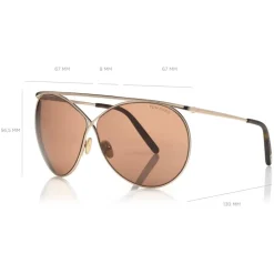 Tom Ford - Stevie Sunglasses - Round Metal Sunglasses - Gold - FT0761 - Sunglasses - Tom Ford Eyewear - Avvenice