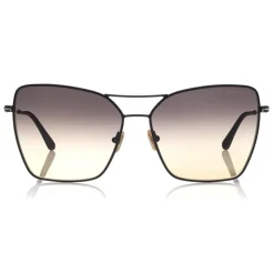 Tom Ford - Sye Sunglasses - Cat-Eye Metal Sunglasses - Black - FT0738 - Sunglasses - Tom Ford Eyewear - Avvenice