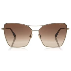 Tom Ford - Sye Sunglasses - Cat-Eye Metal Sunglasses - Rose Gold - FT0738 - Sunglasses - Tom Ford Eyewear - Avvenice