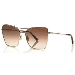 Tom Ford - Sye Sunglasses - Cat-Eye Metal Sunglasses - Rose Gold - FT0738 - Sunglasses - Tom Ford Eyewear - Avvenice