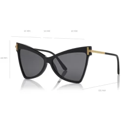 Tom Ford - Tallulah Sunglasses - Butterfly Acetate Sunglasses - Black - FT0767 - Sunglasses - Tom Ford Eyewear - Avvenice