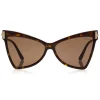 Tom Ford - Tallulah Sunglasses - Butterfly Acetate Sunglasses - Dark Havana - FT0767 - Sunglasses - Tom Ford Eyewear - Avvenice