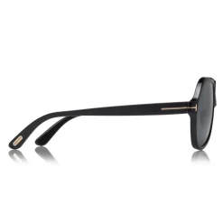 Tom Ford - Thomas Sunglasses - Pilot Acetate Sunglasses - FT0732 - Black - Tom Ford Eyewear - Avvenice