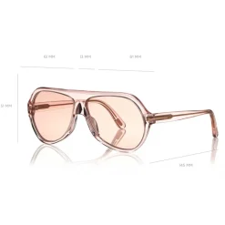 Tom Ford - Thomas Sunglasses - Pilot Acetate Sunglasses - FT0732 - Pink - Tom Ford Eyewear - Avvenice