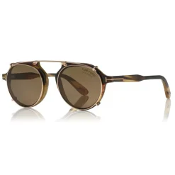 Tom Ford - Tom N.15 Sunglasses - Real Buffalo Horn Style Sunglasses - Brown - FT5561-P-B - Sunglasses - Tom Ford Eyewear - Avvenice