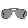 Tom Ford - Tom N.6 Sunglasses - Aviator Sunglasses - Black - FT0489-P - Sunglasses - Tom Ford Eyewear - Avvenice