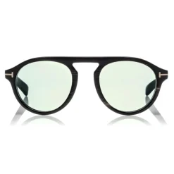 Tom Ford - Tom N.9 Sunglasses - Real Horn Frame Sunglasses - Dark Brown - FT5441-P - Sunglasses - Tom Ford Eyewear - Avvenice