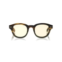 Tom Ford - Tom N.13 Sunglasses - Real Horn Squared Sunglasses - Green Horn - FT5499-P - Sunglasses - Tom Ford Eyewear - Avvenice
