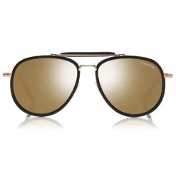 Tom Ford - Tripp Sunglasses - Pilot Shape Sunglasses - Black Gold - FT0666 - Sunglasses - Tom Ford Eyewear - Avvenice