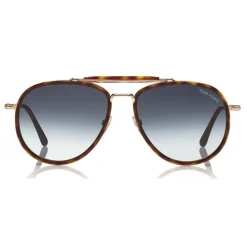 Tom Ford - Tripp Sunglasses - Pilot Shape Sunglasses - Havana Blue - FT0666 - Sunglasses - Tom Ford Eyewear - Avvenice