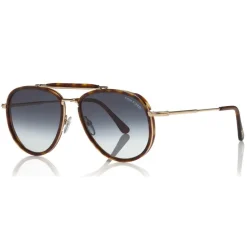 Tom Ford - Tripp Sunglasses - Pilot Shape Sunglasses - Havana Blue - FT0666 - Sunglasses - Tom Ford Eyewear - Avvenice