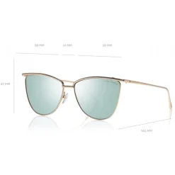 Tom Ford - Veronica Sunglasses - Cat-Eye Acetate Sunglasses - Rose Gold Blue - FT0684 - Sunglasses - Tom Ford Eyewear - Avvenice
