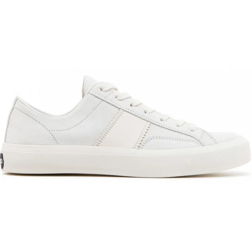 Tom Ford - White and Beige Calf Leather Low Top Sneakers - Tom Ford Exclusive Luxury Collection - Avvenice