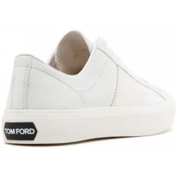Tom Ford - White and Beige Calf Leather Low Top Sneakers - Tom Ford Exclusive Luxury Collection - Avvenice
