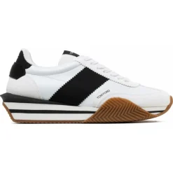 Tom Ford - White and Black James Sneakers - Tom Ford Exclusive Luxury Collection - Avvenice
