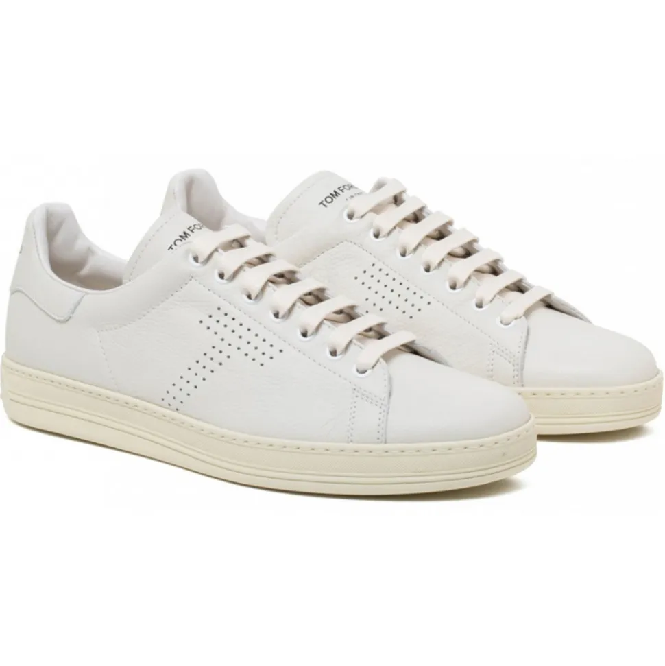 Tom Ford - White Leather Sneakers - Tom Ford Exclusive Luxury Collection - Avvenice