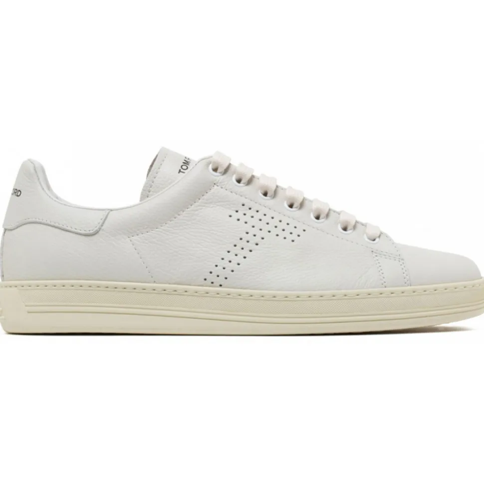 Tom Ford - White Leather Sneakers - Tom Ford Exclusive Luxury Collection - Avvenice
