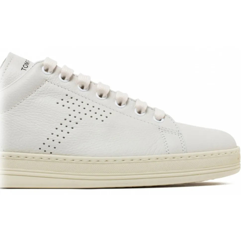 Tom Ford - White Leather Sneakers - Tom Ford Exclusive Luxury Collection - Avvenice