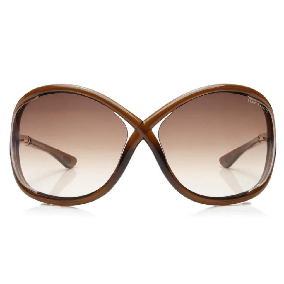 Tom Ford - Whitney Sunglasses - Oversized Round Acetate Sunglasses - FT0009 - Brown - Tom Ford Eyewear - Avvenice