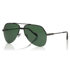 Tom Ford - Wilder Sunglasses - Pilot Acetate Sunglasses - FT0644 - Black Green - Tom Ford Eyewear - Avvenice