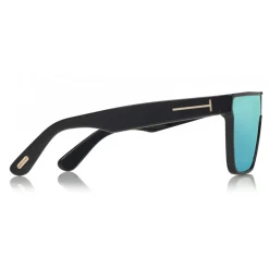 Tom Ford - Wyhat Sunglasses - Soft Rectangular Acetate Sunglasses - FT0709 - Black Light Blu - Tom Ford Eyewear - Avvenice