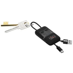 Tribe - Darth Vader - Star Wars - Micro USB Cable - Keychain - Data and Charging for Android, Samsung, HTC, Nokia, Sony - 22 cm - Avvenice