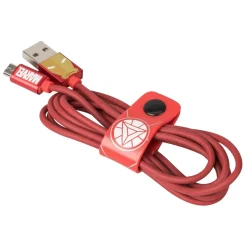 Tribe - Iron Man - Marvel - Micro USB Cable - Data Transmission and Charging for Android, Samsung, HTC, Nokia, Sony - 120 cm - Avvenice