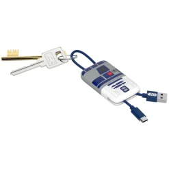 Tribe - RD-D2 - Star Wars - Micro USB Cable - Keychain - Data and Charging for Android, Samsung, HTC, Nokia, Sony - 22 cm - Avvenice