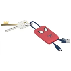 Tribe - Spider-Man - Marvel - Micro USB Cable - Keychain - Data and Charging for Android, Samsung, HTC, Nokia, Sony - 22 cm - Avvenice