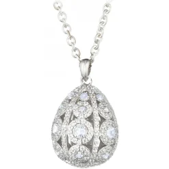 Tsars Collection - Alexandra Pavè Vertical White Necklace - Handmade in Swiss - Luxury Exclusive Collection - Avvenice