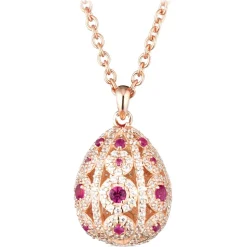 Tsars Collection - Alexandra Pavè Vertical Fuchsia Necklace - Handmade in Swiss - Luxury Exclusive Collection - Avvenice