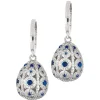 Tsars Collection - Alexandra Blue Vertical Pavè Earrings - Handmade in Swiss - Luxury Exclusive Collection - Avvenice